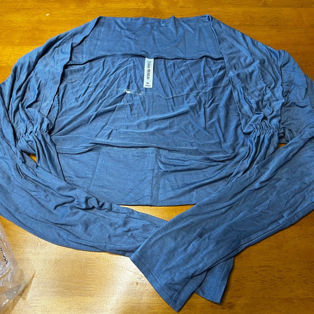 Zenana Bolero Long Sleeve Side Shirring